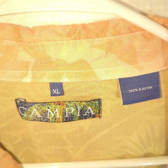 Campia Men’s XL Hawaiian Shirt Rayon Short Sleeve Gradient Palm Tree Casual - Picture 2 of 4